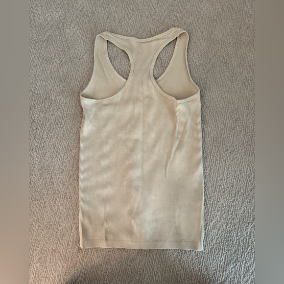Beige Ribbed Racerback Tank - Picture 2 of 3